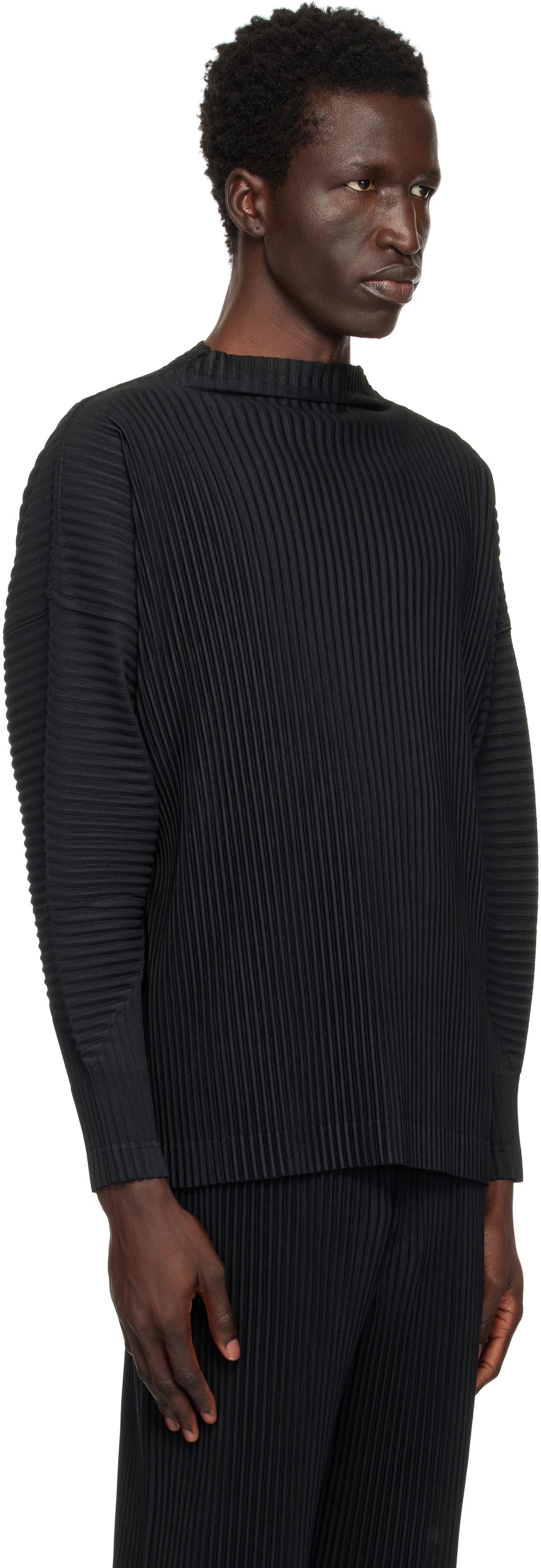 HOMME PLISSE ISSEY MIYAKE Tシャツ　ブラック Homme Plissé Issey Miyake Black Monthly Color January Long