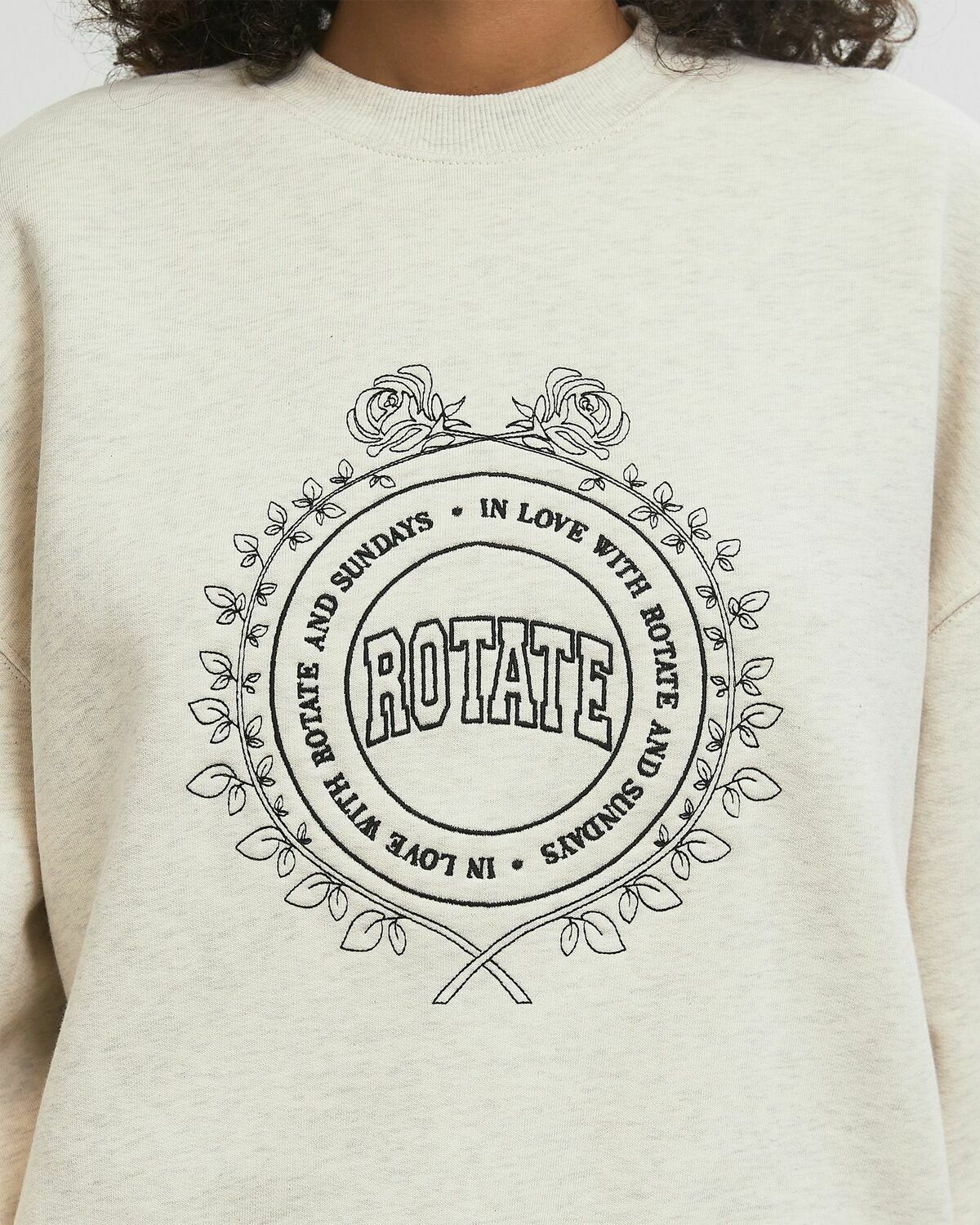 ROTATE Birger Christensen HEAVY SWEAT CREWNECK White Womens Sweatshirt