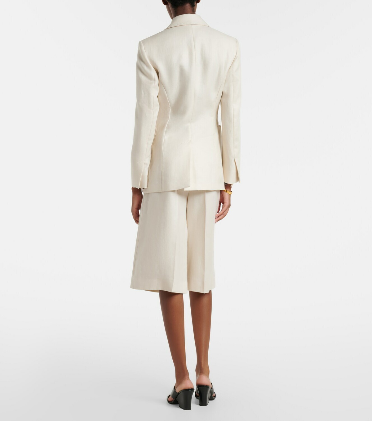 Max Mara Kaki linen wide-leg Bermuda shorts