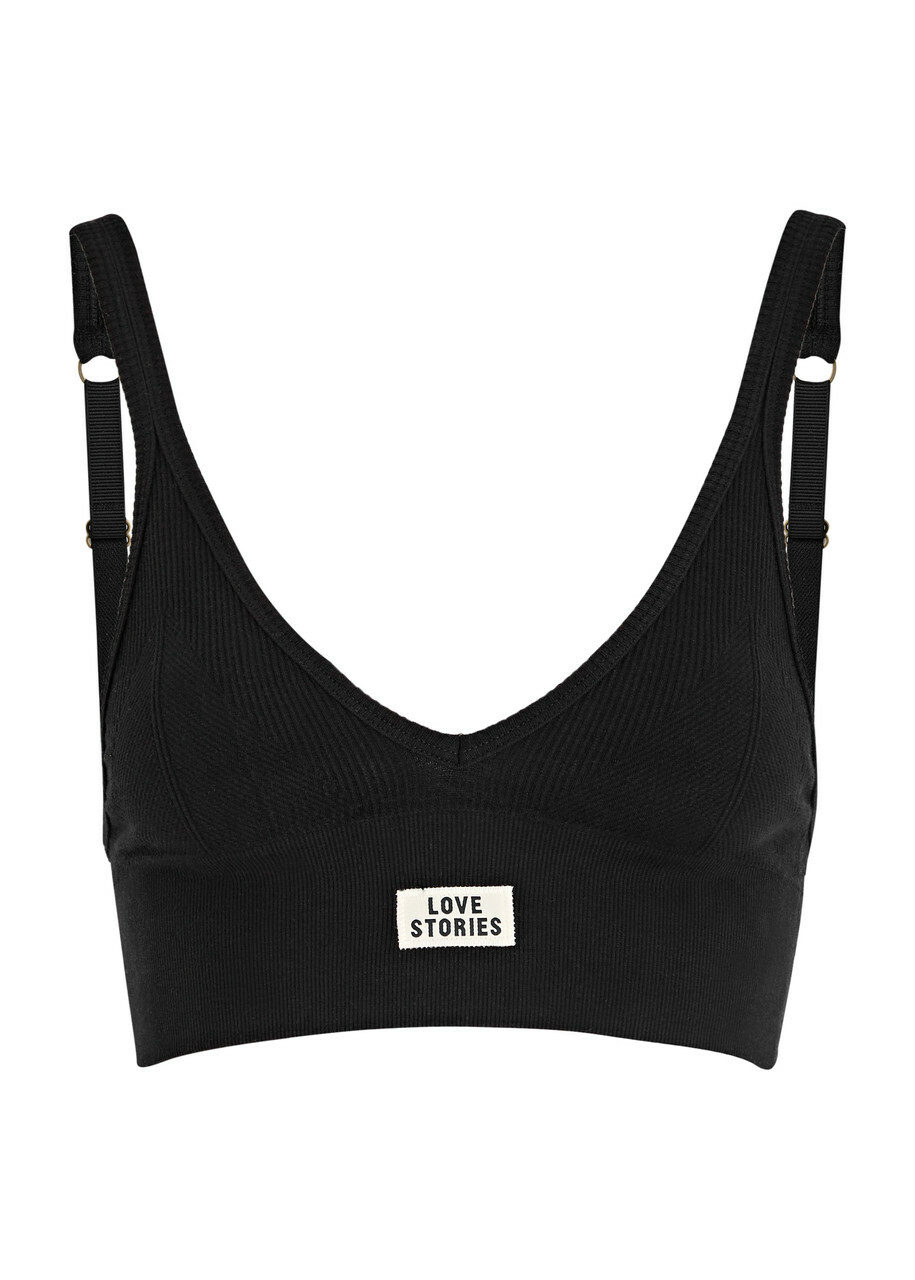 Love Stories Posey Cotton-blend Soft-cup bra Black