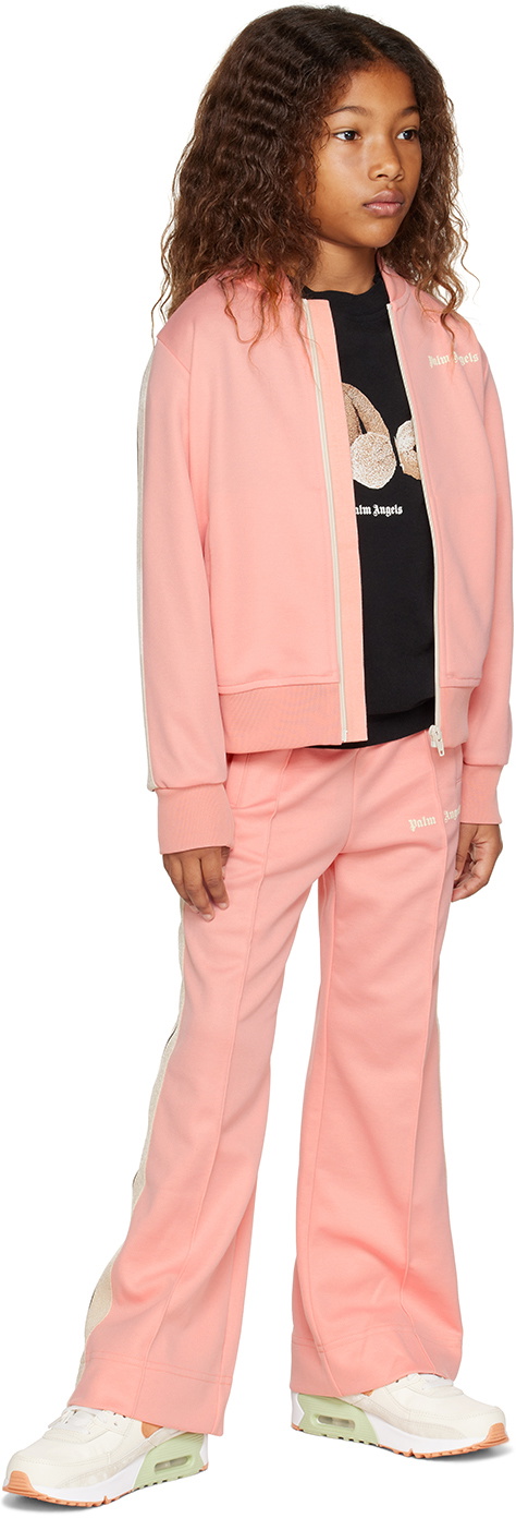 Palm Angels Kids Pink Striped Track Jacket