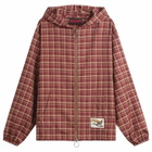 Pleasures Men's Mallard Plaid Zip Hoodie in Red