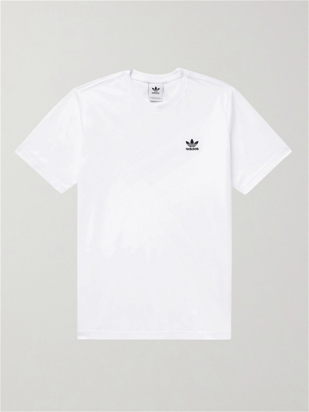 Photo: ADIDAS ORIGINALS - Logo-Embroidered Cotton-Jersey T-Shirt - White