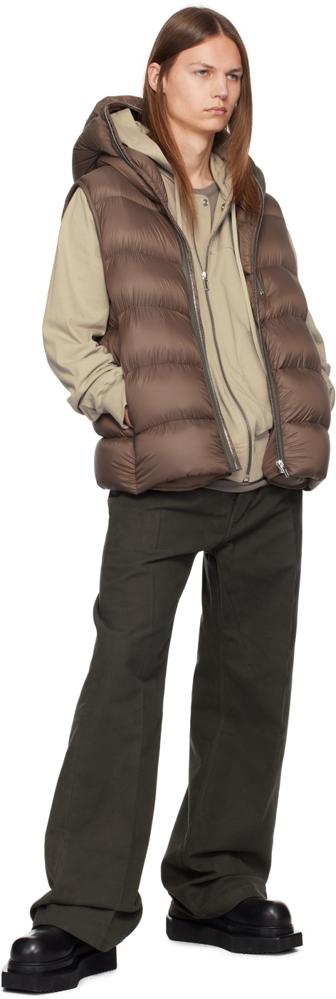 Rick Owens Brown Sealed Down Vest Rick Owens