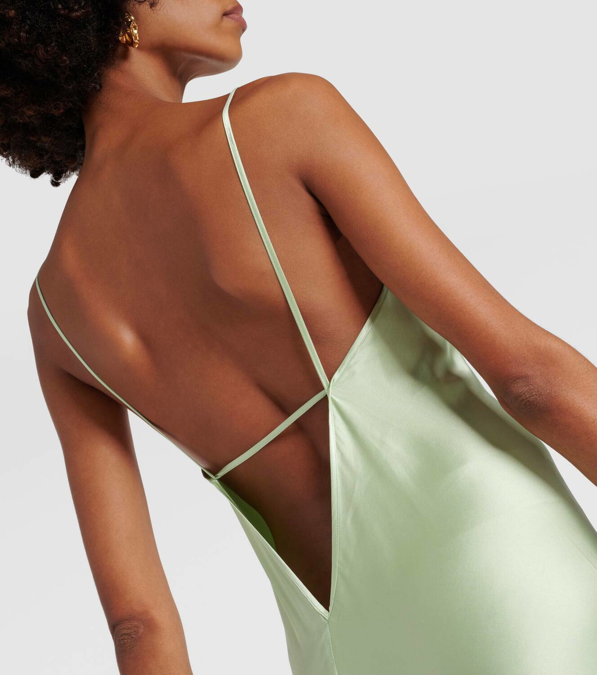 victoria beckham green slip dress Victoria Beckham Resort 2022 Green Cami Slip Dress – EXCHANGE STORE main image 1