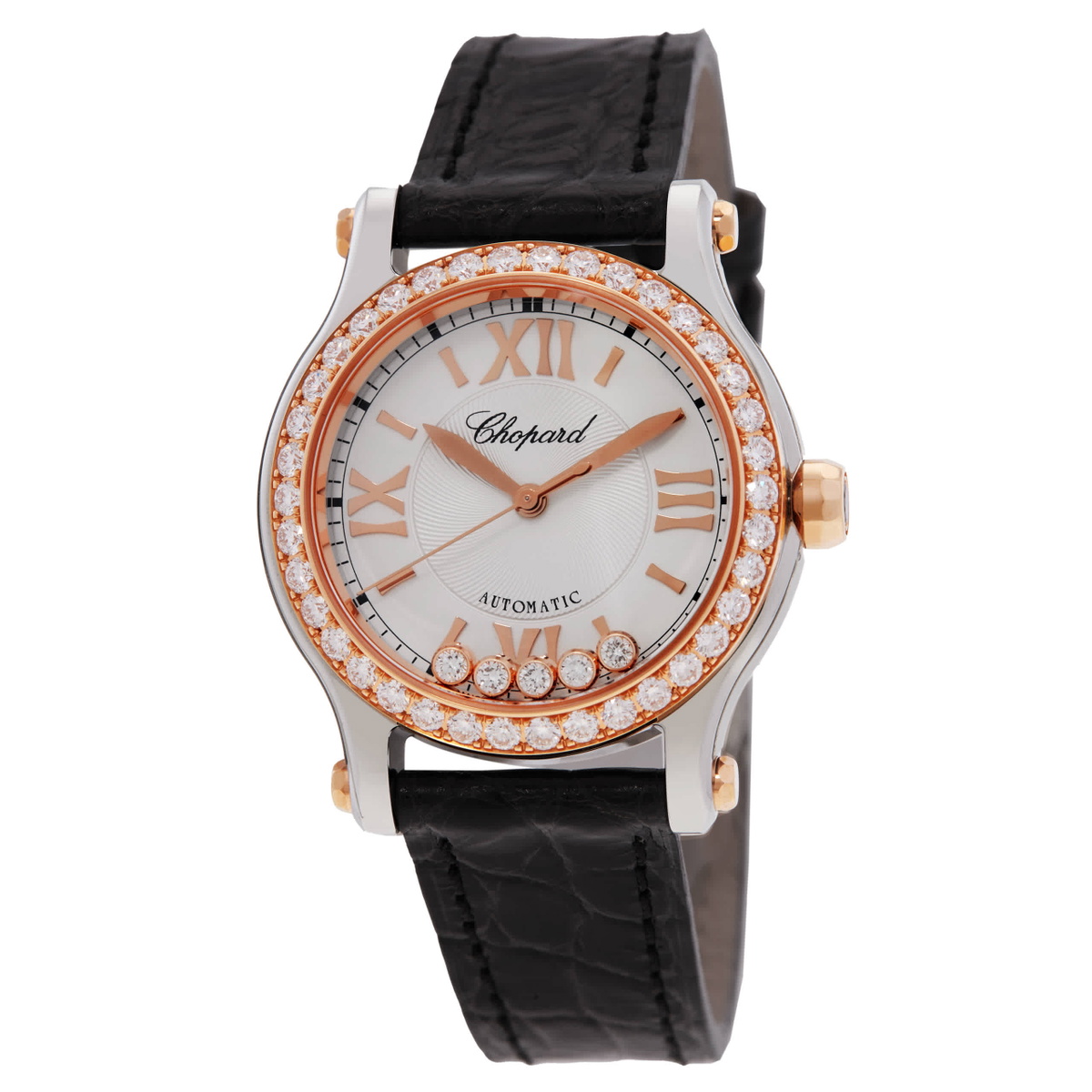 Chopard Happy Sport Automatic Chronometer Diamond Silver Dial Ladies Watch 278573-6015