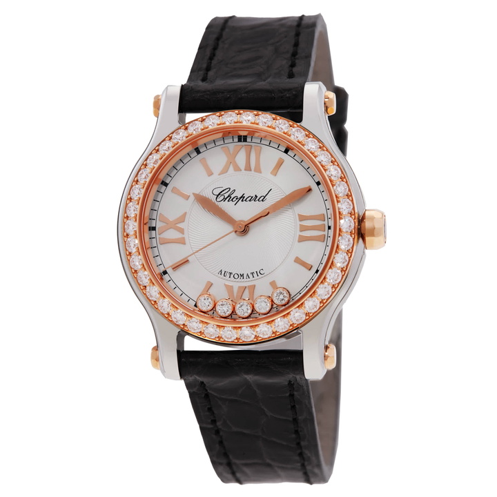 Photo: Chopard Happy Sport Automatic Chronometer Diamond Silver Dial Ladies Watch 278573-6015