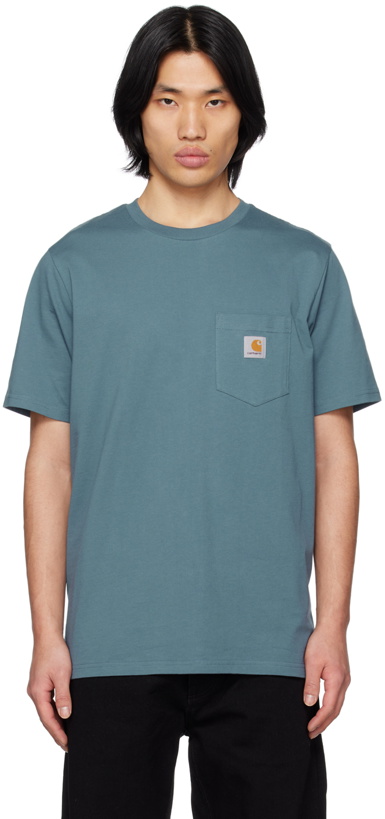 Photo: Carhartt Work In Progress Blue Patch Pocket T-Shirt