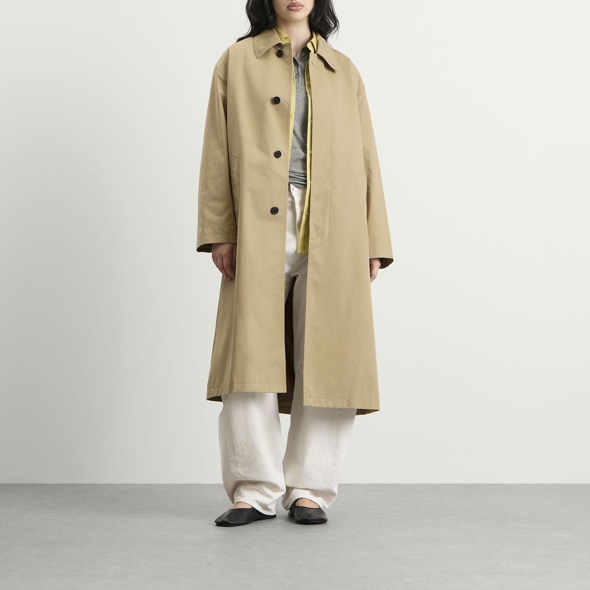 DUNST Women's Refined Mac Coat in Beige