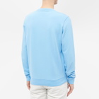 Sunspel Men's Loopback Crew Sweat in Cyan Blue