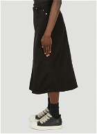 Godet Denim Skirt in Black