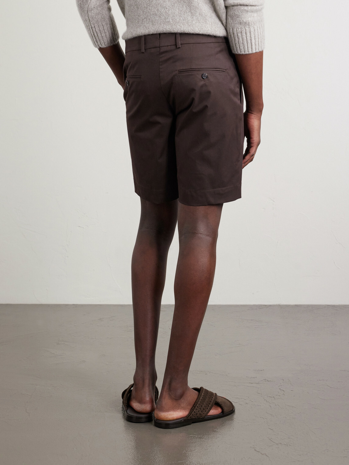 Slowear - Slim-Fit Cotton-Blend Gabardine Chino Shorts - Brown