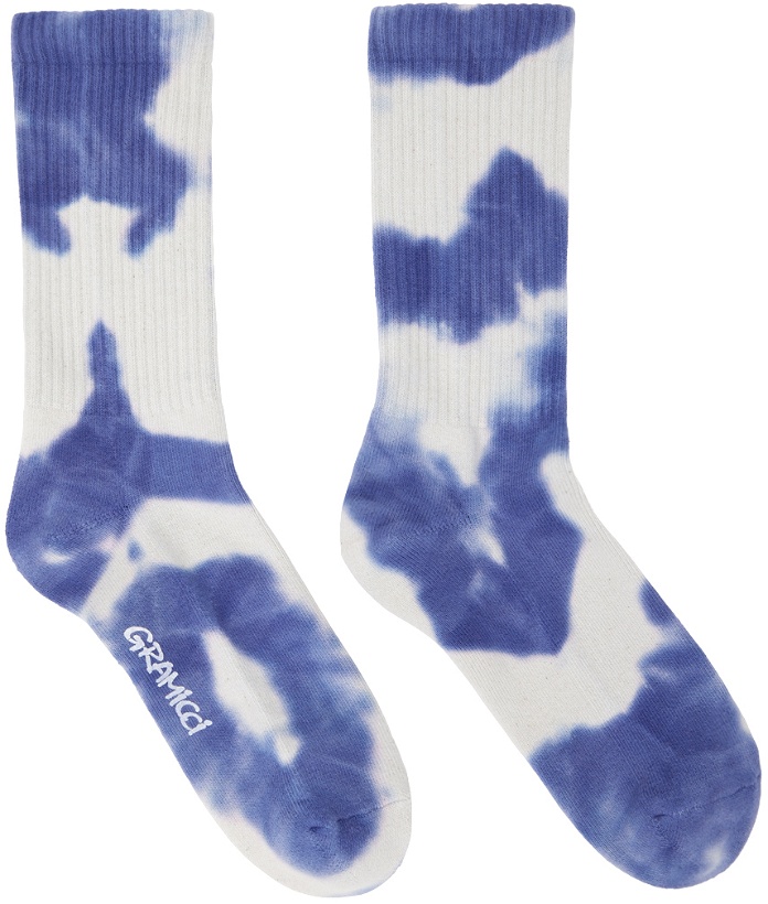 Photo: Gramicci Blue & White Tie-Dye Socks