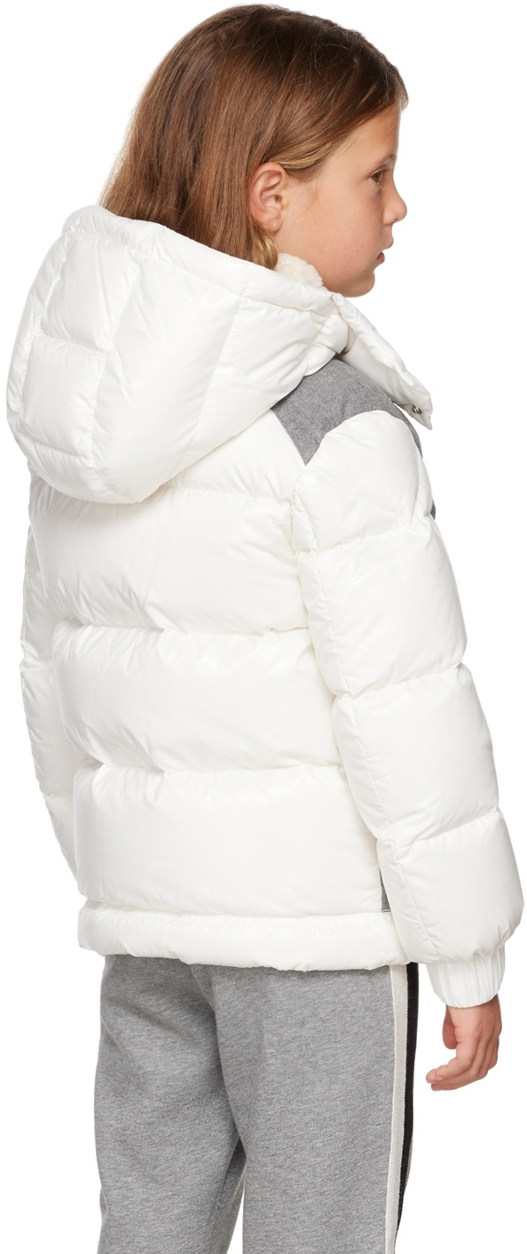 Moncler Enfant Kids White & Gray Down Bonnat Jacket Moncler Enfant