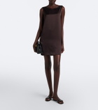 Leset Barb lace-trimmed satin minidress