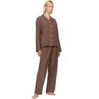 Tekla Brown Fine Twill Pyjama Pants