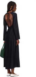 Baserange Black Long-Sleeve Apron Maxi Dress