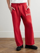 Cherry Los Angeles - Star Parachute Straight-Leg Logo-Embroidered Cotton-Jersey Sweatpants - Red