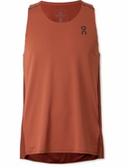 ON - Performance Stretch Recycled-Jersey and Mesh Tank Top - Red