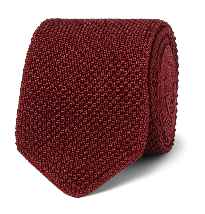 Photo: Ermenegildo Zegna - 6.5cm Knitted Silk Tie - Burgundy