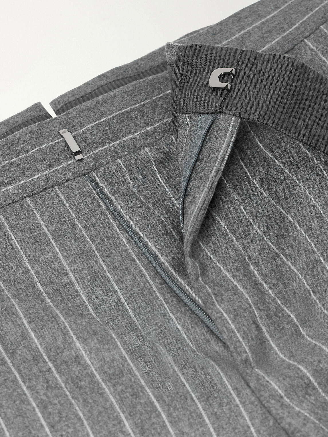 TOM FORD - Straight-Leg Pinstripe Wool-Flannel Trousers - Gray