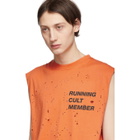 Satisfy Orange Cult Moth Eaten Muscle T-Shirt