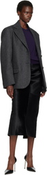 Róhe Gray Double-Breasted Herringbone Blazer