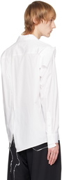 Sulvam White Distressed Shirt