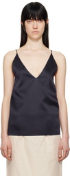 Carven Navy Double Satin Camisole