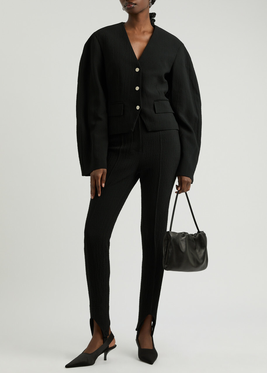 Nanushka Kiyo Seersucker Jacket Black