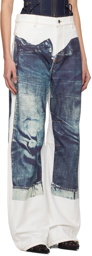 Jean Paul Gaultier White 'The Trompe L'œil' Jeans