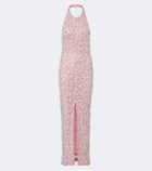 Là Fuori Isolde sequined halterneck gown