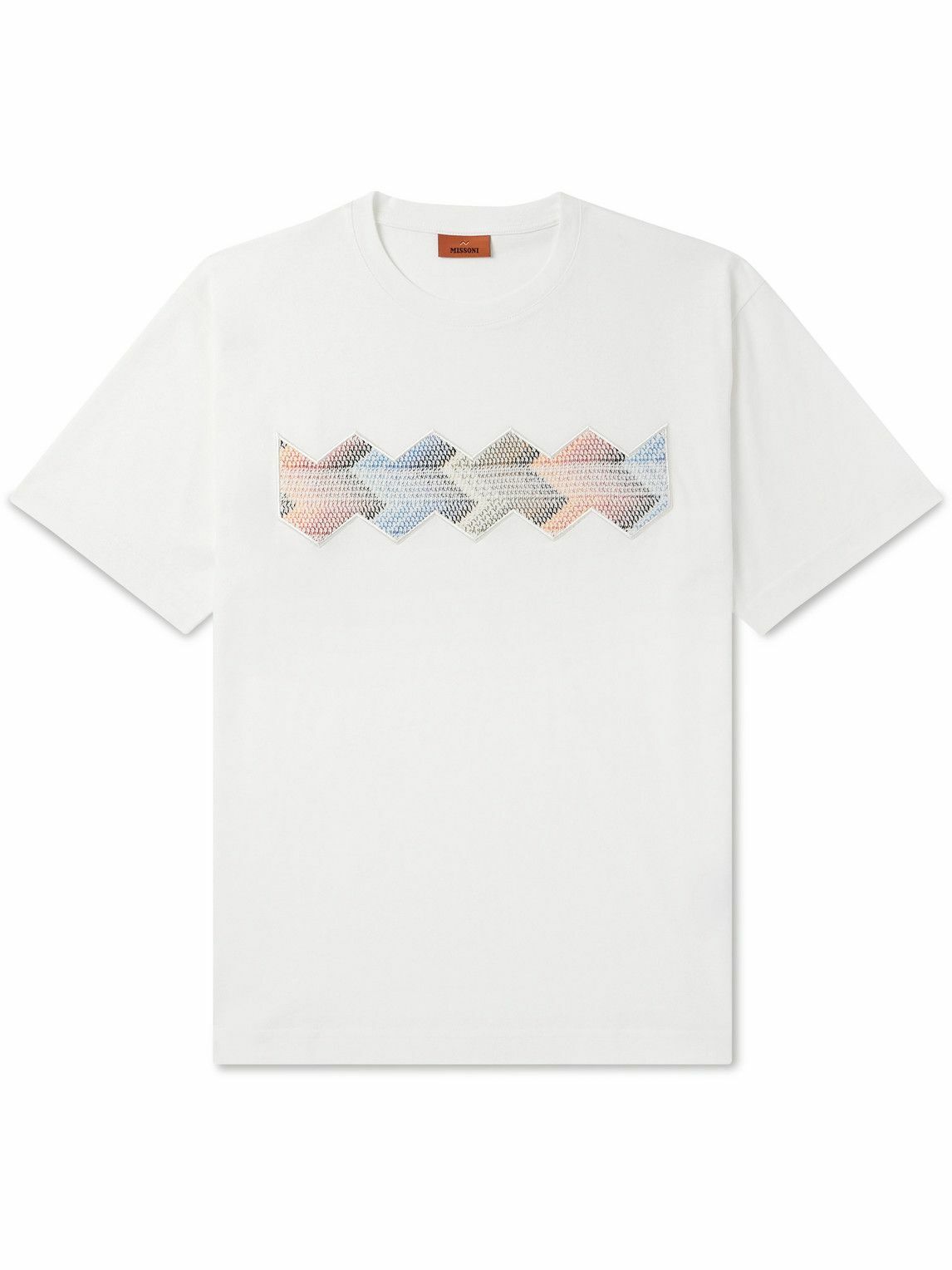 Missoni - Embroidered Cotton-Jersey T-Shirt - White