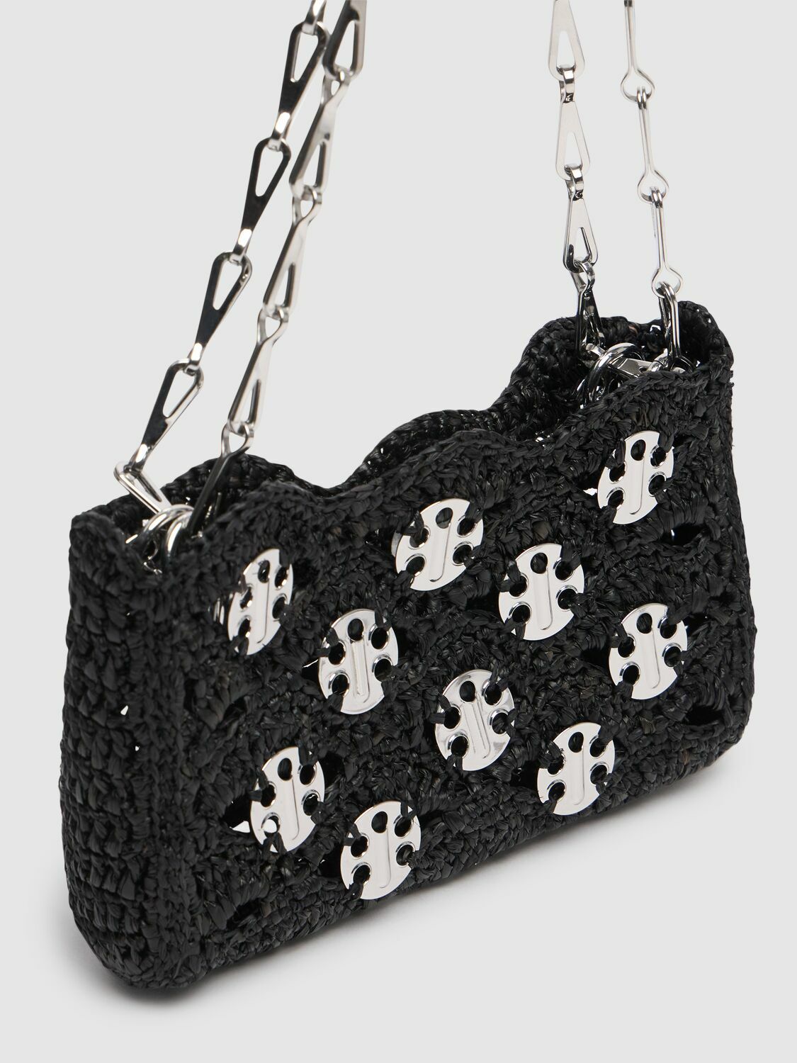 公式完売【Rabanne】1969 NANO BAG IN RAFFIA★残り僅か RABANNE Nano 1969 Embroidered Raffia Bag Paco Rabanne