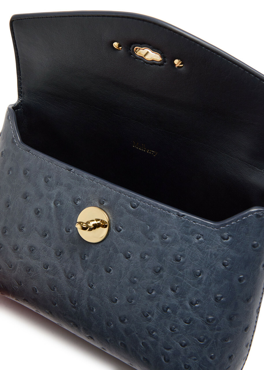 Mulberry Darley Ostrich Leather Pouch - Blue - One Size