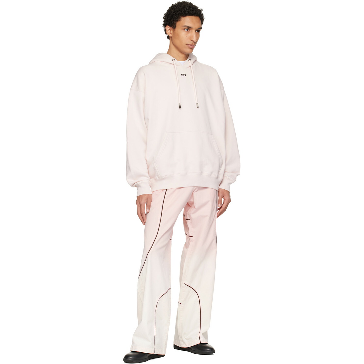Off-White Pink Paint Arrow Skate Hoodie