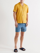 Mr P. - Cotton and Linen-Blend Twill Drawstring Shorts - Blue