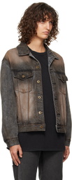 We11done Black Washed Denim Jacket