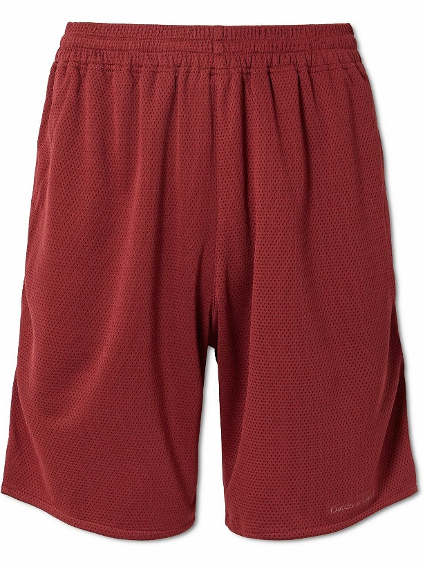 Photo: Outdoor Voices - Dribble Wide-Leg Two-Tone Recycled-Mesh Shorts - Red