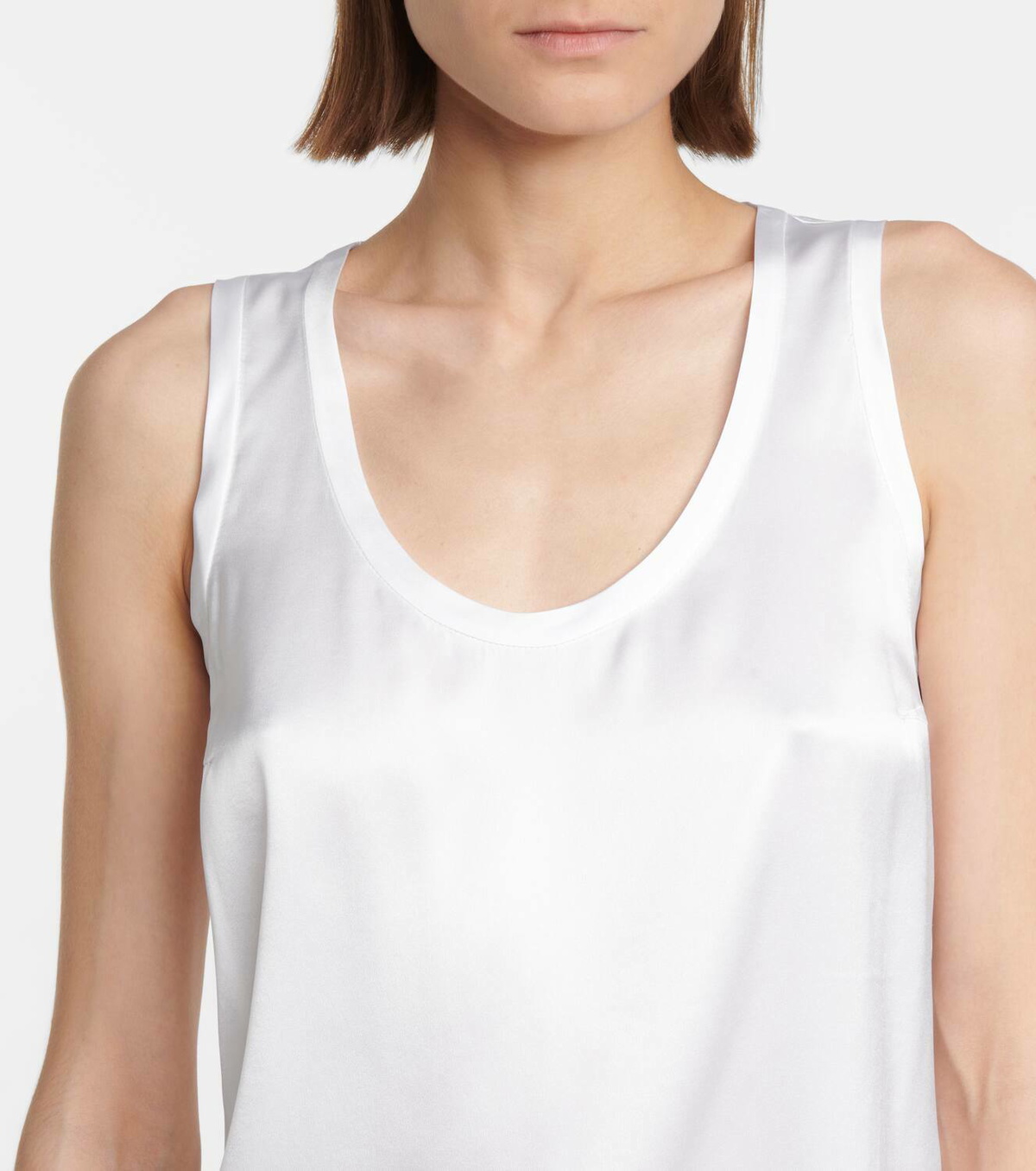 Brunello Cucinelli Stretch-silk satin tank top