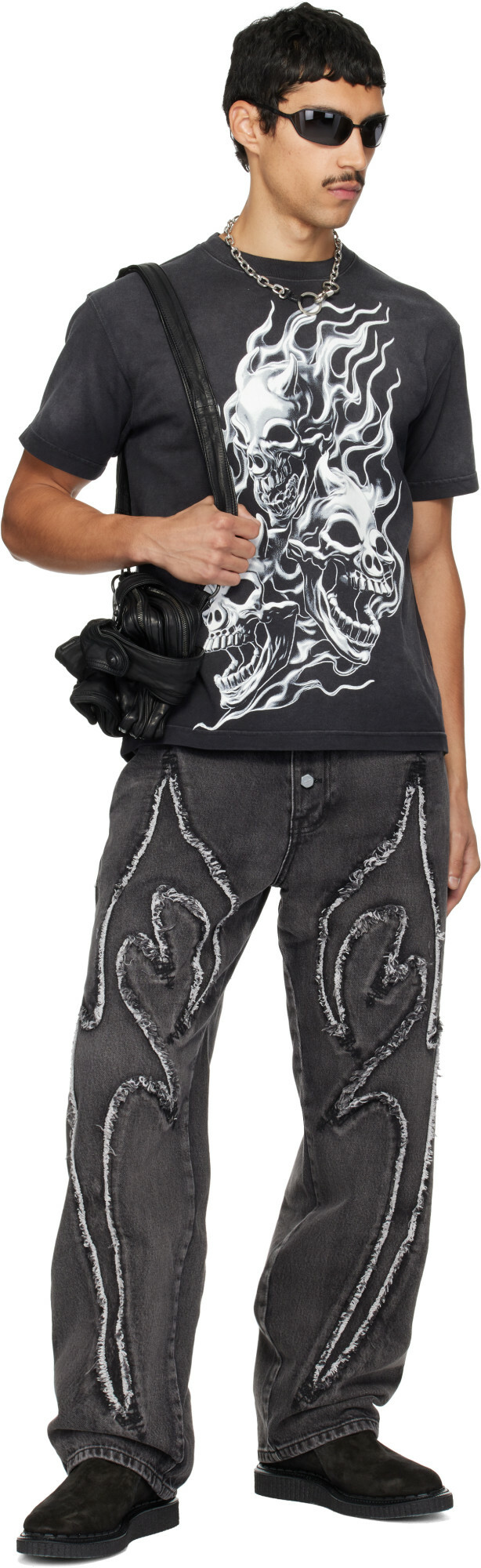 Thug Club Black Reverse Applique Denim Jeans
