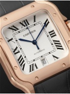 Cartier - Santos Automatic 39.8mm 18-Karat Rose Gold Interchangeable Alligator and Leather Watch, Ref. No. WGSA0011