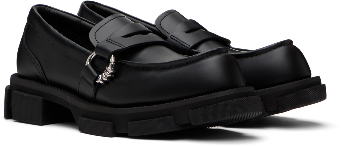 both Black Gao Pierced Loafers both