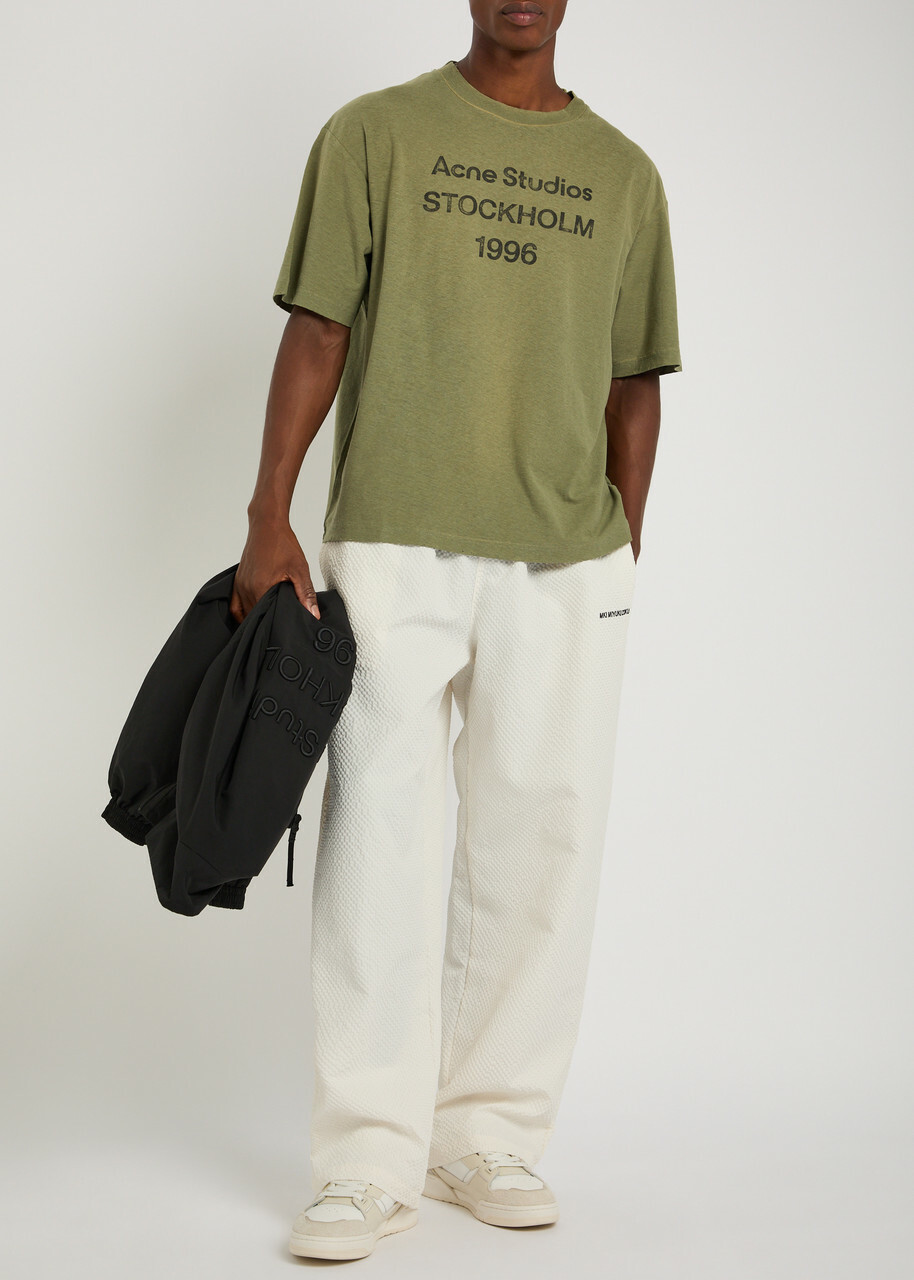 Acne Studios Logo Cotton-blend T-shirt Olive Acne Studios