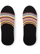 PAUL SMITH - Striped Cotton-Blend No-Show Socks - Black