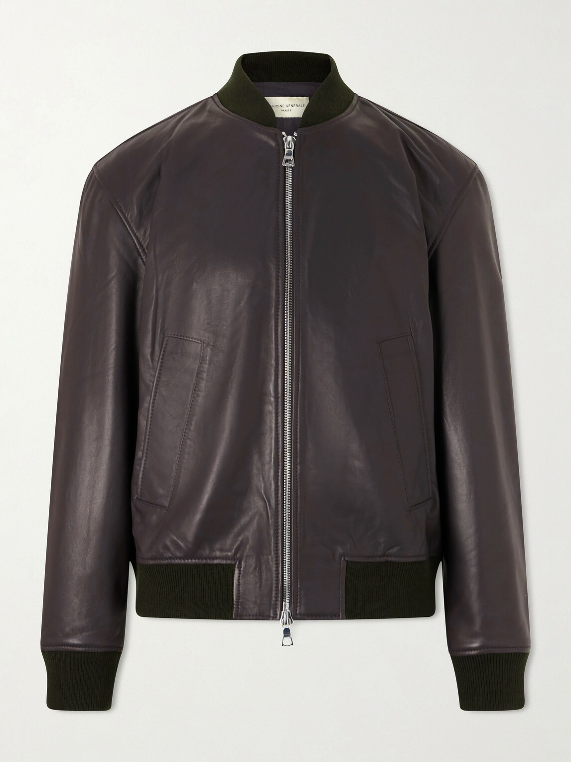 Officine Générale - Maony Leather Jacket - Brown