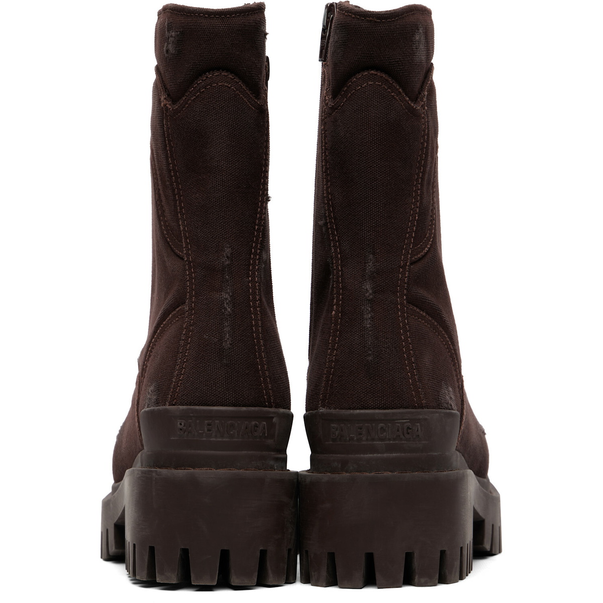 Balenciaga Brown Combat Strike Boots