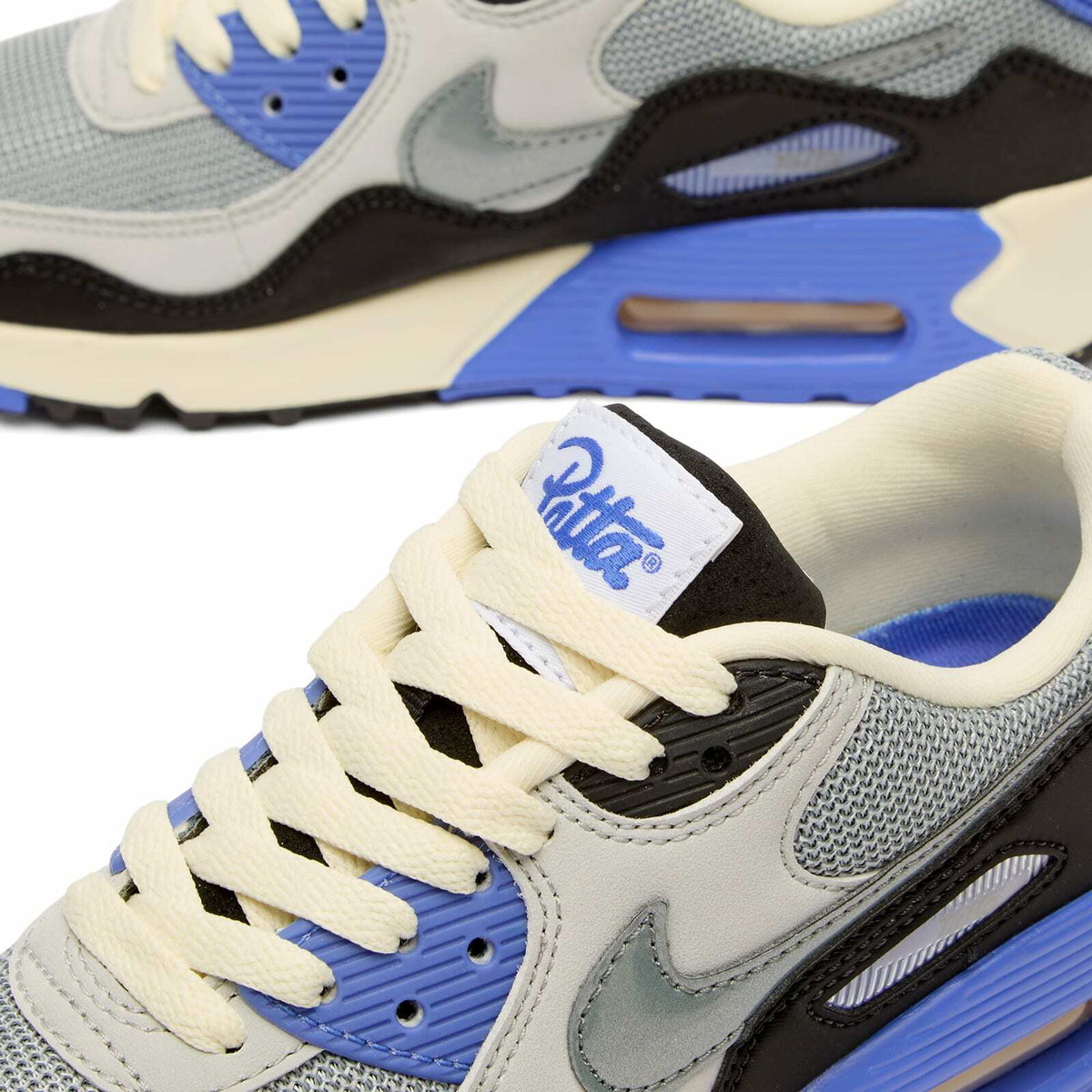 Nike x Patta Air max 90 SP Sneaker in Grey/Sapphire/Black