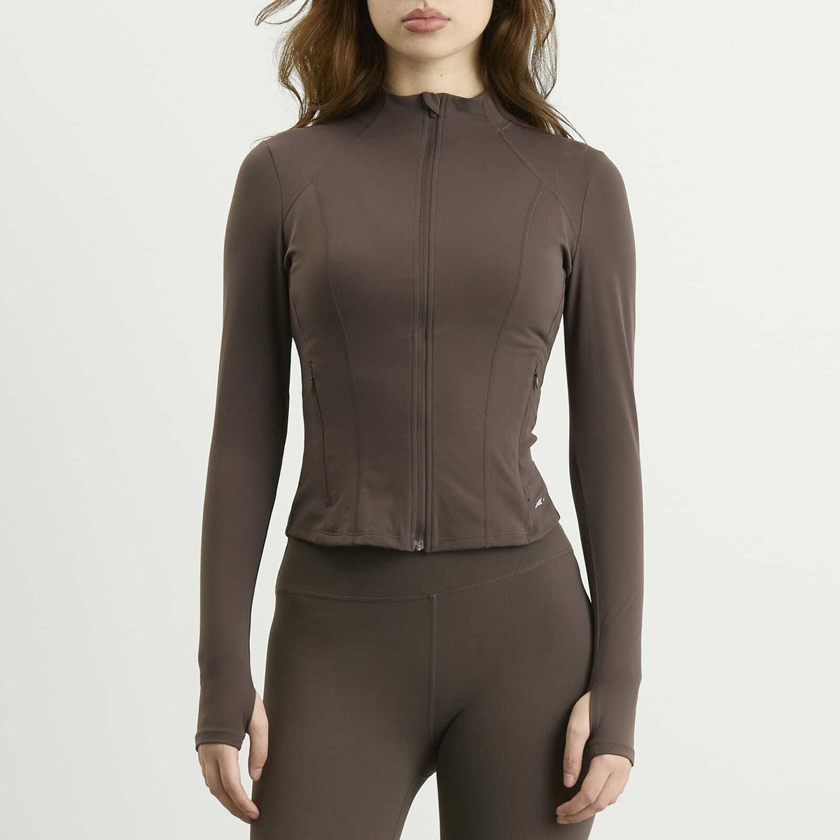 TALA Women's DayFlex Zip Through Running Jacket in Deep Taupe