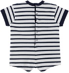 Petit Bateau Baby Navy & White Striped Romper